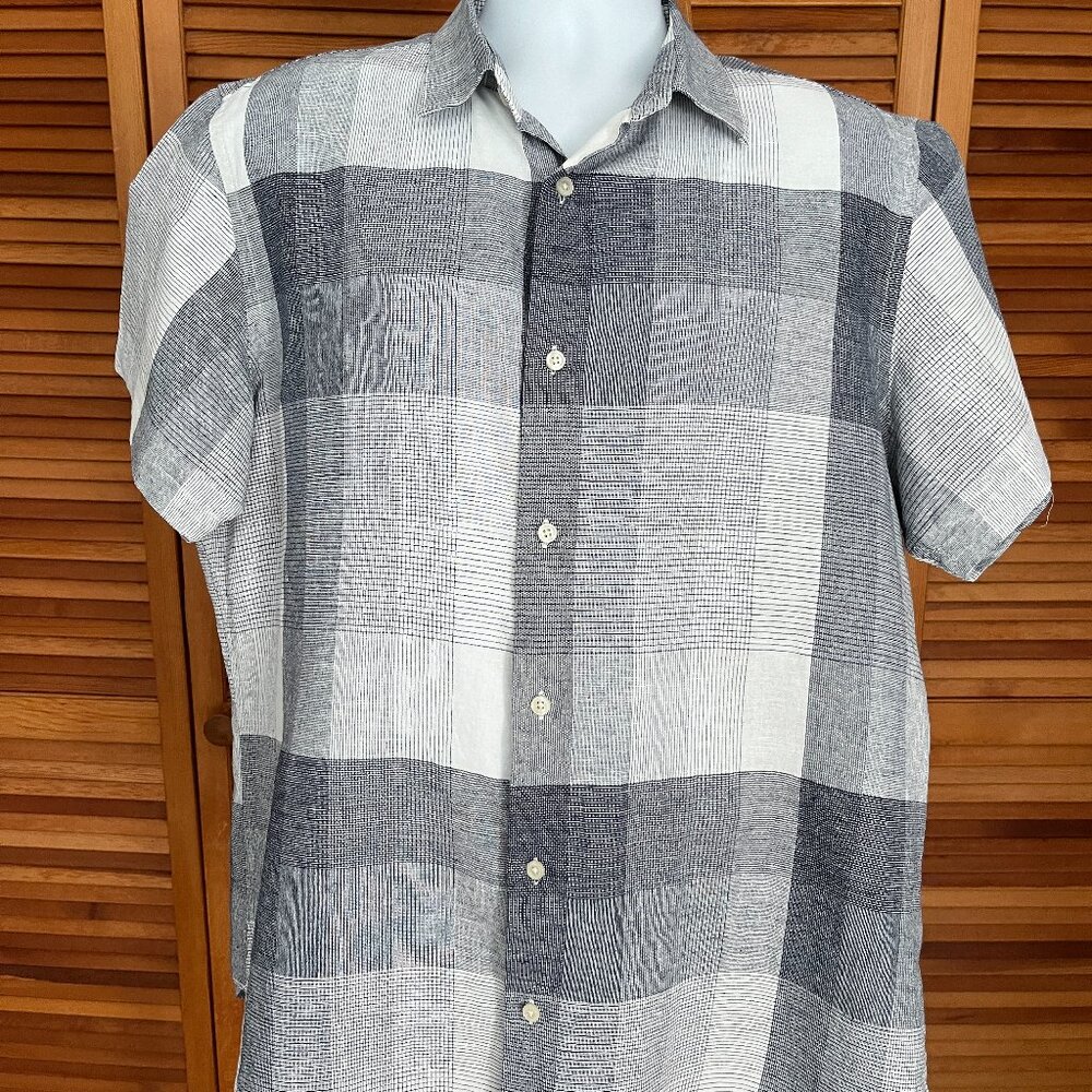 BANANA REPUBLIC SZ XL SLIM FIT LINEN/COTTON SS SHIRT